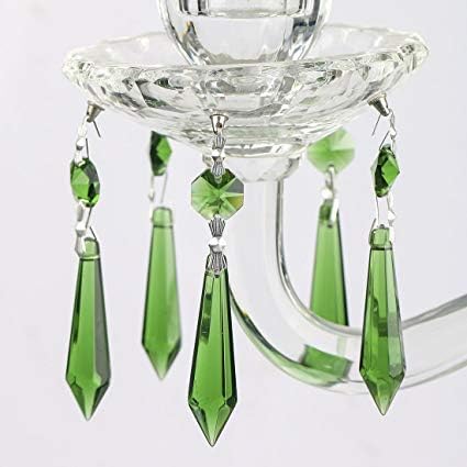 HDCRYSTALGIFTS 25pcs 55mm Green Crystal Icicle Pendant Chandelier Prisms Drops Lamp Candle Holders Curtain DIY Parts