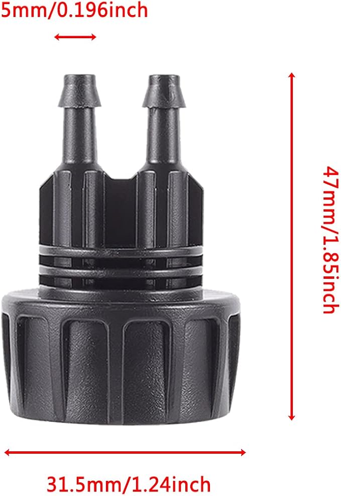 Inner 3/4 inch to Double 1/4 Pipe Joint with Four Black Strainer 6-Point Washers,Garden Irrigation System Used in Gardens,Lawns
