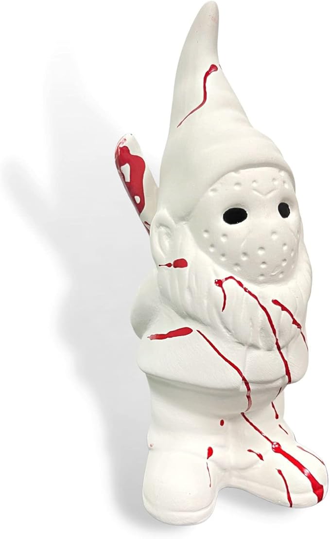 Garden Gnome Ceramics to Paint Garden Gnome Horror Halloween Gothic Indoor Home Decor Gifts Ready to Paint Ceramic