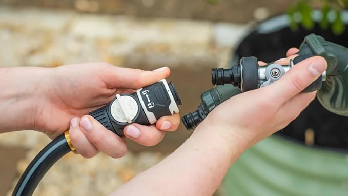 Garden Hose Reel Retractable 5/8" x 50ft Wall Mounted Hose Reel Automatic Rewind, Any Length Lock with 9 Patterns Sprayer Nozzle, Quick Connector and Adjustable shot Nozzle- Tidepool Blue