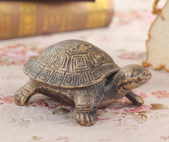 Garden Decoration Turtle Cast Iron Key Hider Stone Diversion Safe Key Outside Hider Hide-A-Key Holder Safely Hiding your Spare Keys for Outdoor Garden or Yard, Geocaching