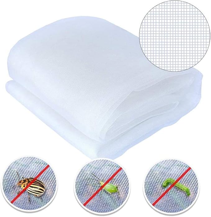 Agfabric Garden Netting 16'x30' Insect Pest Barrier Bird Netting for Garden Protection,Row Cover Mesh Netting for Vegetables Fruit Trees and Plants,White
