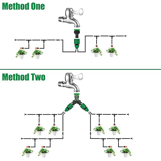 Garden Drip Irrigation Kit,98FT/30M 149Pcs Plants Misting System for Lawn Patio Automatic Irrigation Equipment with 1/4" Blank Distribution Tubing Hose Adjustable Nozzle Emitters Sprinkler