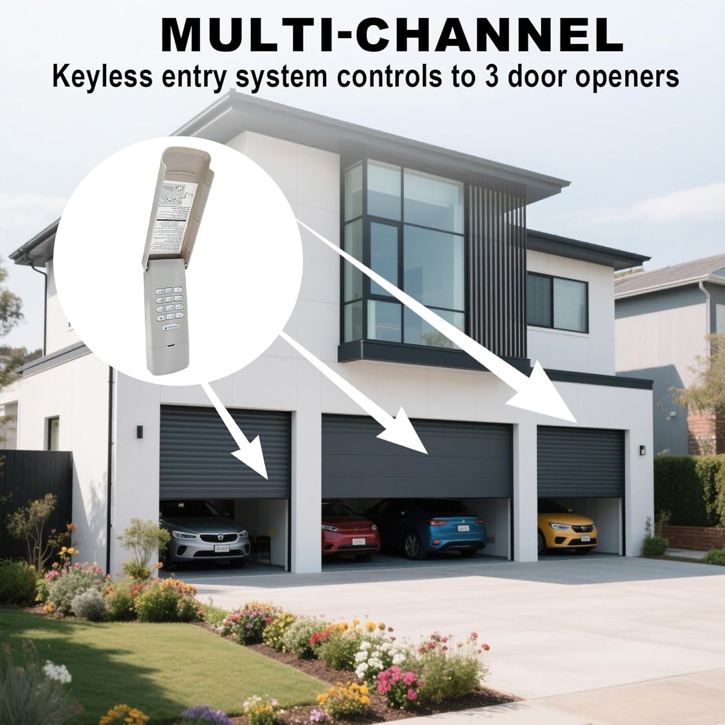 Garage Door Opener Keypad for Liftmaster Chamberlain Craftsman Garage Door Opener, Replace Wireless Keypad 877MAX Keyless Entry with 315/390 MHZ Learn Button Produced Since 1993