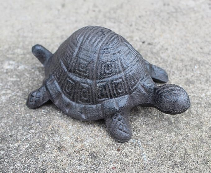 Garden Decoration Turtle Cast Iron Key Hider Stone Diversion Safe Key Outside Hider Hide-A-Key Holder Safely Hiding Your Spare Keys for Outdoor Garden or Yard, Geocaching