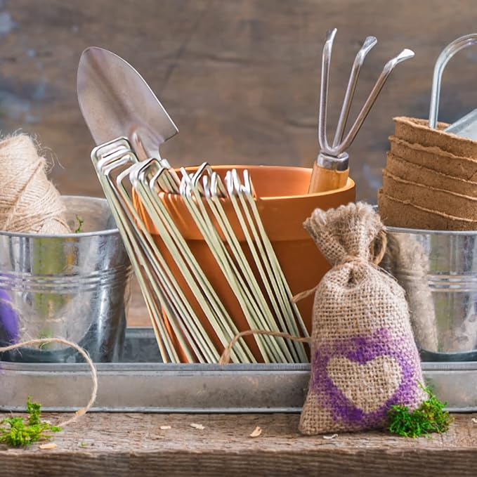 4 Inch 300 Pack Landscape Staples Galvanized Garden Stakes Anti-Rust Landscape Pins for Weed Barrier Fabric, Artificial Turf and Landscape Fabric