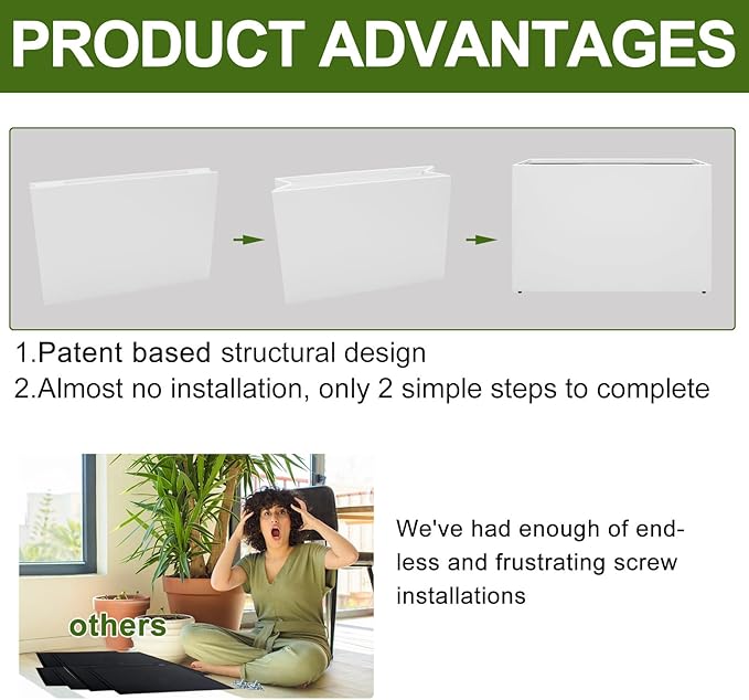 Galvanized Steel Planter Box-No Installation Required Metal Rectangular Block Long Box Planter Modern Outdoor Planters All-Weather Use with Drainage Holes for Patio/Porch, 36×24×12IN(White)