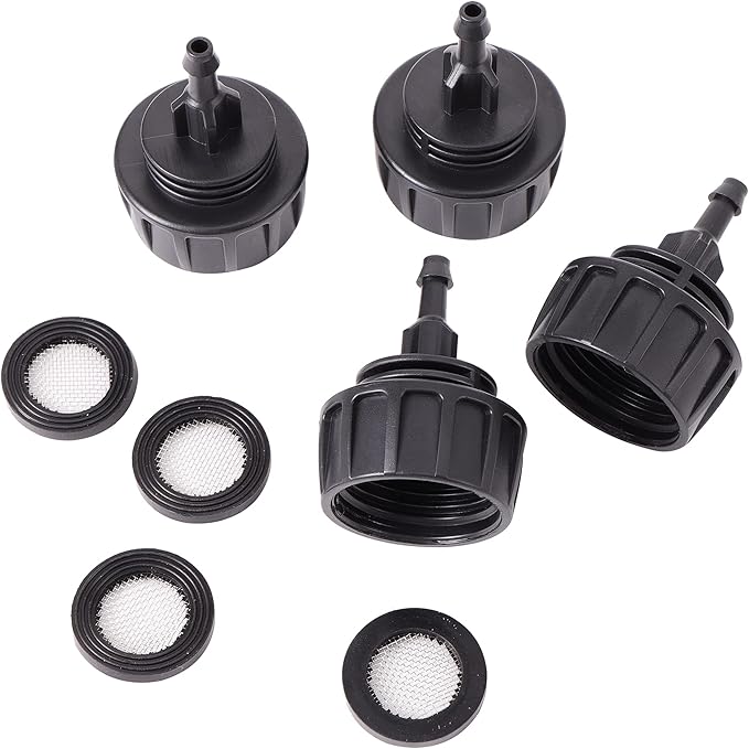 Inner 3/4 inch to Single 1/4 Pipe Joint with Four Black Strainer 6-Point Washers,Garden Irrigation System Used in Gardens,Lawns