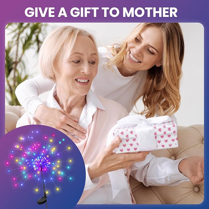 Garden Decor Solar Lights Outdoor,6Pack 120LED Waterproof Colorful Solar Garden Lights Your Outdoor Decoration,Yard, Patio, Porch,Flower Pot,Pathway,Christmas