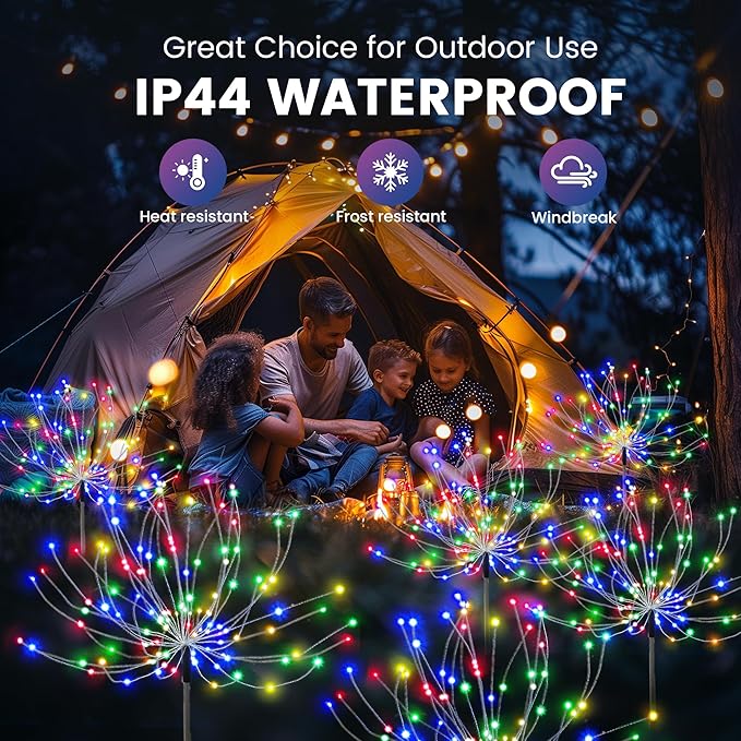 Garden Decor Solar Lights Outdoor,6Pack 120LED Waterproof Colorful Solar Garden Lights Your Outdoor Decoration,Yard, Patio, Porch,Flower Pot,Pathway,Christmas