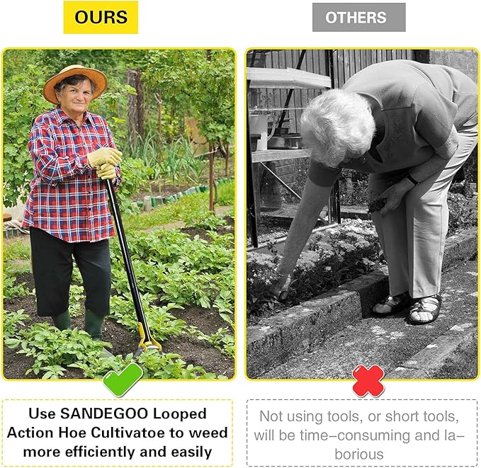 Garden Hoe Tool,42 inch Weeding Tools for Garden,Handheld Weeding Rake Planting Vegetables Farm,Sharp Durable Gardening Gifts for Hoe Garden Tool Traditional Steel Quenching Forging Process