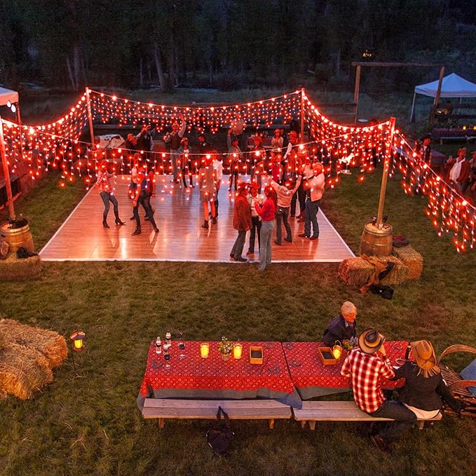 33ft Icicle Lights for Outside, Red Christmas Lights Outdoor Waterproof for House, 400 LED Twinkle Tree Lights with 75 Drops Clear Wire Short Curtain Lights for Room Home Wall Indoor Decorations