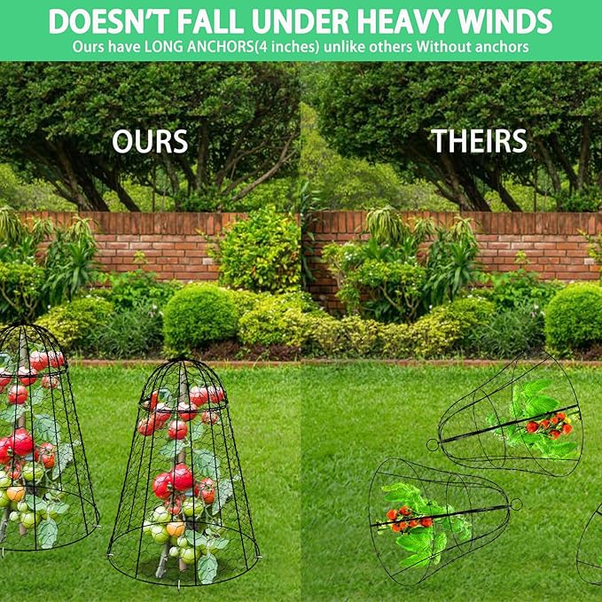 Garden Cloches for Plants Extra Large Sapbontchi Garden Cloche Chicken Wire Cloche for Plants Cages Cover Plant Protectors from Animals in Outdoor Vegetable Garden Set of 6 Plant Cloche 20" H x 12" D