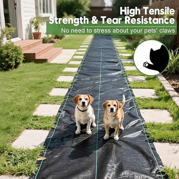 3FTx100FT Weed Barrier Fabric Heavy Duty, Gardening Landscape Fabric Cover Mat, Durable Weed Control Fabric for Garden Bed Cover, Landscaping, Commercial Driveway, Underlayment Use (3x100FT-3.2OZ)