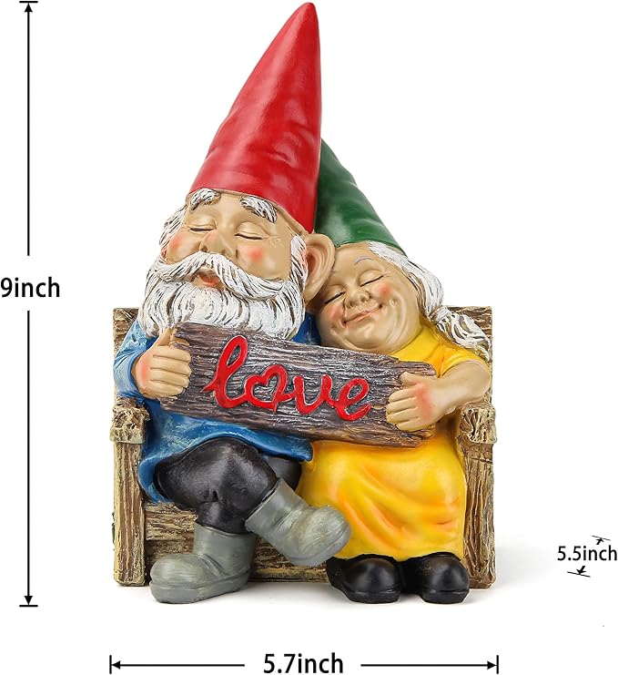 Garden gnome statue for outdoor decor,Couple in love gnomes figurine for patio lawn yard garden outdoor decoration,garden sculptures & statues,knome romantic indoor ornament forever lover gift
