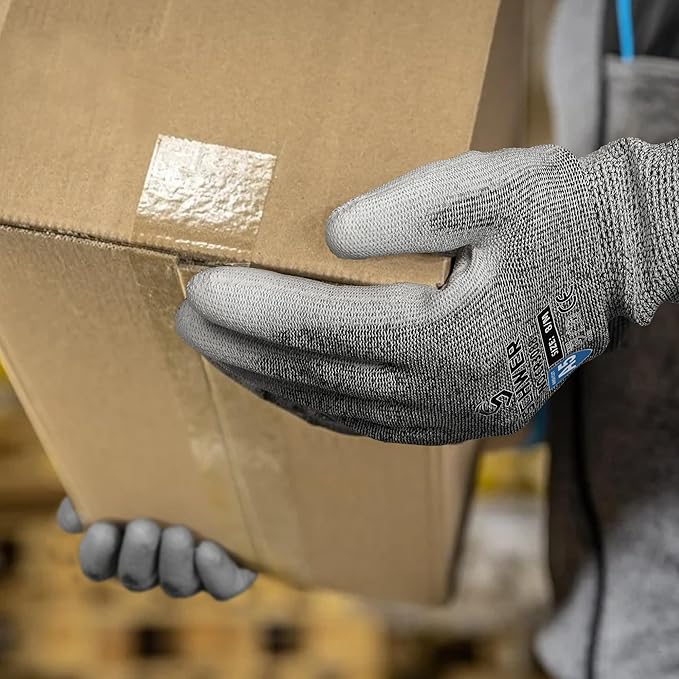 240 Pairs ANSI A5 Cut Resistant Work Gloves, Cut Proof Gloves with PU Coating, Used for Metal Fabrication, WoodWorking, Construction, Non Slip, Durable, S, CR3088