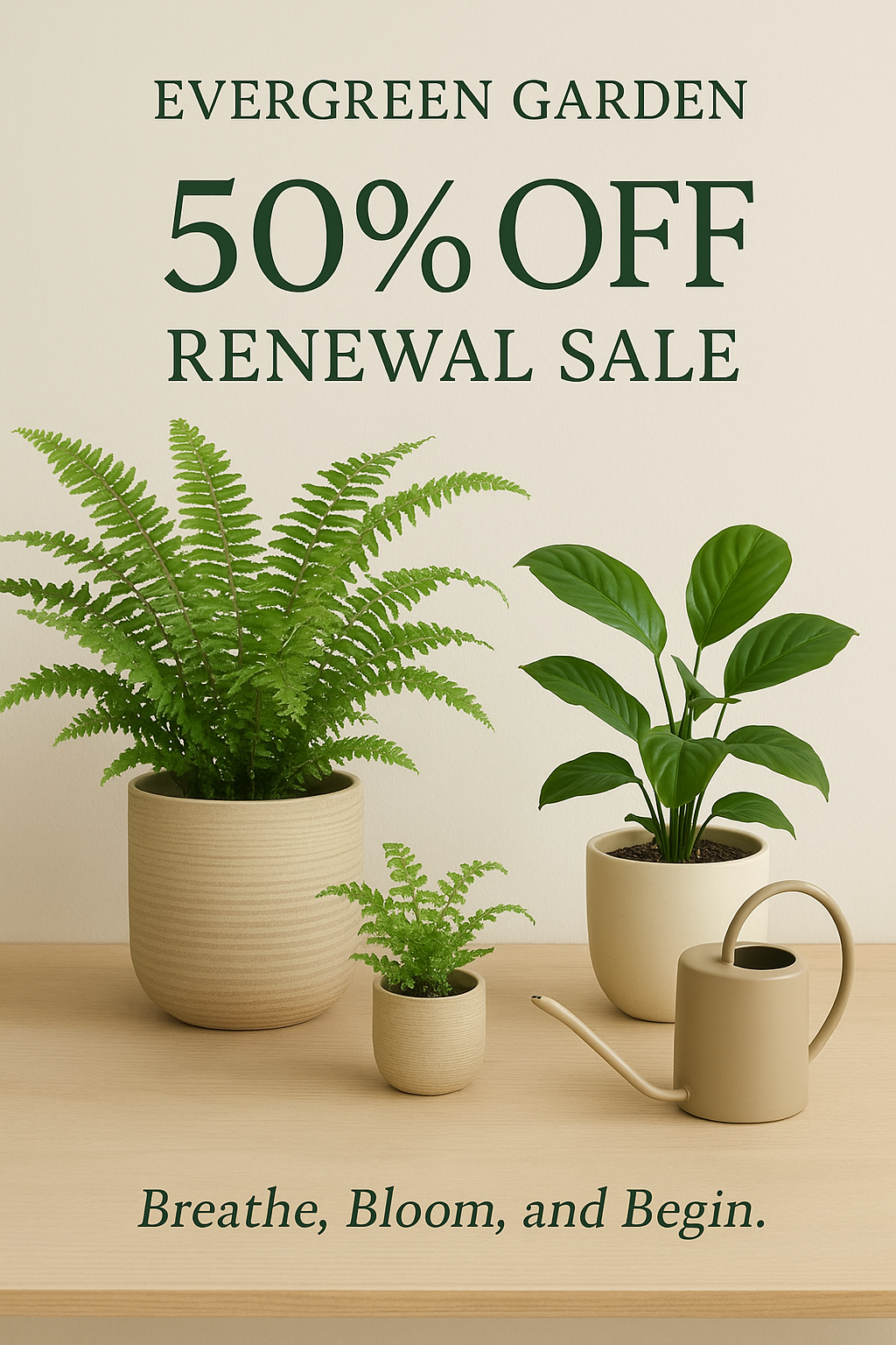 Breathe, Bloom, and Begin — Evergreen Garden’s Renewal Sale