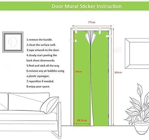 3D Door Stickers - Sirte Dunes - Peel & Stick - Removable PVC Waterproof - Bedroom/Living Room - Rustic Desert Landscape - White & Brown - Abstract - 37.4"x82.7"