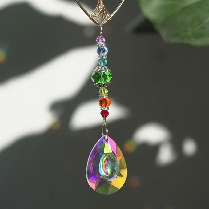 3pcs Tree of Life Chakra Crystal Suncatcher Windows Hanging Gloden Sun Catchers Decor with Prisms for Car, Feng Shui House Warming Gift for Home