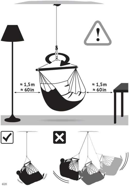 La Siesta® - XL King Habana Cotton Hanging Hammock Chair, Indoor Outdoor Hammock Swing Chair, Boho Hanging Chair Bedroom Patio, Max 355 Lbs, Latte