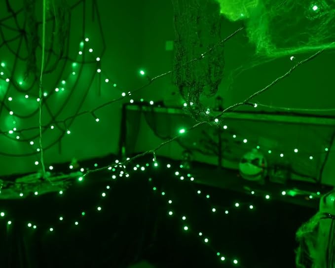 300 LED Halloween Lights, 118FT Waterproof Halloween String Lights, Green Halloween Lights Outdoor with 8 Lighting Modes for Halloween Outdoor Party Yard Garden Decoration(118 Ft | Green, 118 Ft)