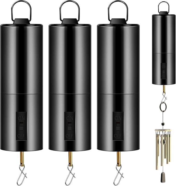 3 Pieces Hanging Black Rotating Motor Wind Spinner Mobile Battery Operated Motor Multi-Purposes Rotatable Hook for Garden Decoration Accessory Supplies