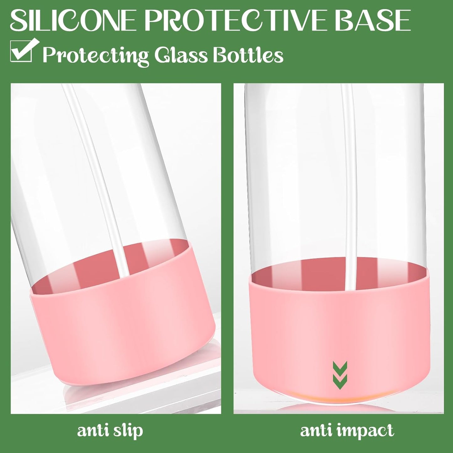 3 PACK/16 OZ Glass Spray Bottles with Upgraded Adjustable Spray Nozzle, Refillable Containers with Silicone Sleeve, Spray Bottle for Hair&Cleaning Solutions&Essential Oils-Pink Blue Gray