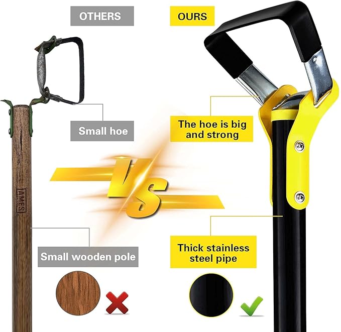 Garden Hoe Tool，42 inch Weeding Tools for Garden,Handheld Weeding Rake Planting Vegetables Farm,Sharp Durable Gardening Gifts for Hoe Garden Tool Traditional Steel Quenching Forging Process