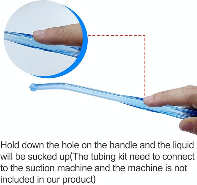 4 units suction collection tubing with detachable porous end design handle（Each suction tube kits is 6.8 feet long）