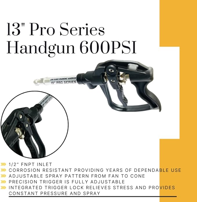 25 Gallon Platinum Spot Sprayer 2.2 GPM, Pro Series Aluminum Handgun Included with 15 Foot Hose, Mounted ATV and UTVs, Built in Drain, Yellow