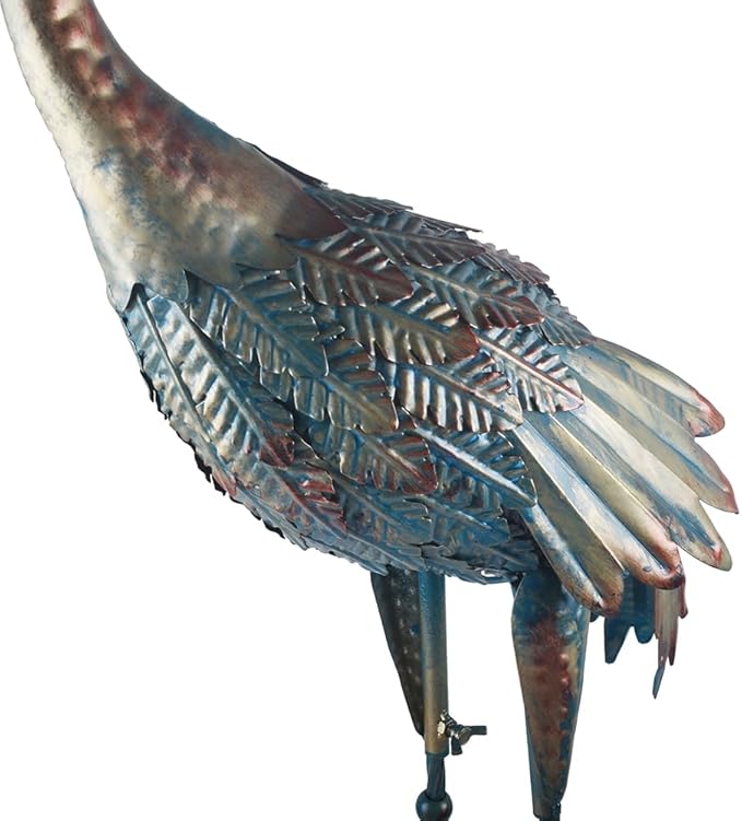 Garden Cranes Statue Retro Animal Sculpture Standing Metal Crane Garden Decoration Metal Yard Art for Yard Outdoor Decoration Set of 2