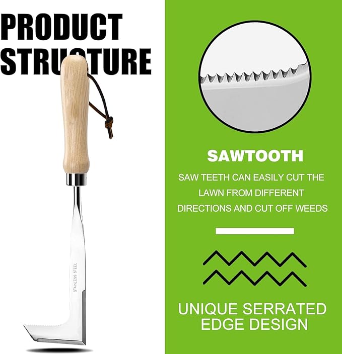 Hand Weeder Puller Tool, Dandelion Fork Weeding Knife Tool - 2023 New Garden Tool for Weeders Easy Quick Clean Removal Root Digging - Original Multi Use Rust-Resistance (13in)