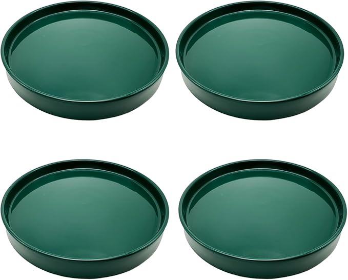 4 Pack Ceramic Plant Saucer Pot Tray 4 Inch, Planter Saucers 4 5 6 7 8 9 10 11 12 13 Inch for Indoors Outdoor, Durable Sturdy Flower Drainage drip Water Tray for Glazed Pots Base (4.7 Inch-Green)