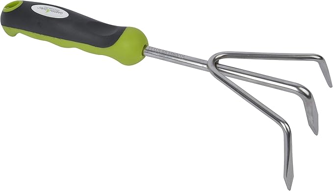 Garden Guru Hand Cultivator Rake Tiller Tool - Stainless Steel for Ultimate Strength - Rust Resistant - Ergonomic Handle - Great for Gardening Cultivating Loosening Weeding