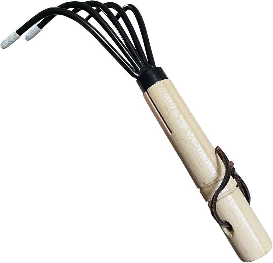 Garden Guru Hand Rake Cultivator Claw Soil Tiller - Military Grade Steel - Rust Resistant - 5 Tine Japanese Ninja Claw - Comfortable Wood Handle - Perfect Pulverized and Aerated Soil