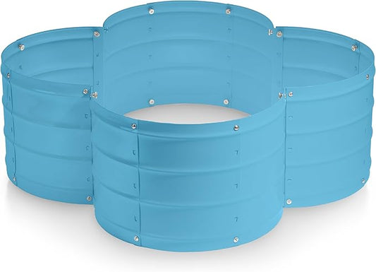 Galvanized Raised Garden Beds Outdoor // 3×3×1 ft Planter Raised Beds for Gardening, Vegetables, Flowers // Large Metal Garden Box (Teal) // Patented Tool-Free Design