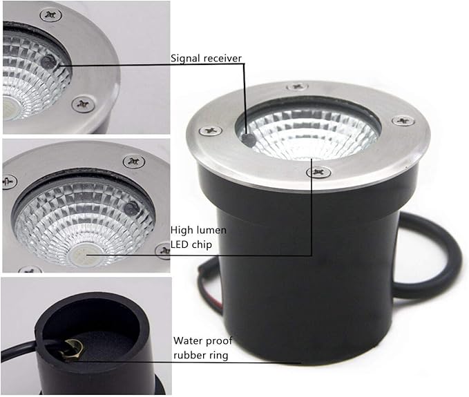 4 Pack 3w 12v Low Voltage In-ground Lights LED Landscape Light Waterproof IP67 Pathway Lights Outdoor spotlights Trees Flags for Garden,Yard,Tree (RGB)