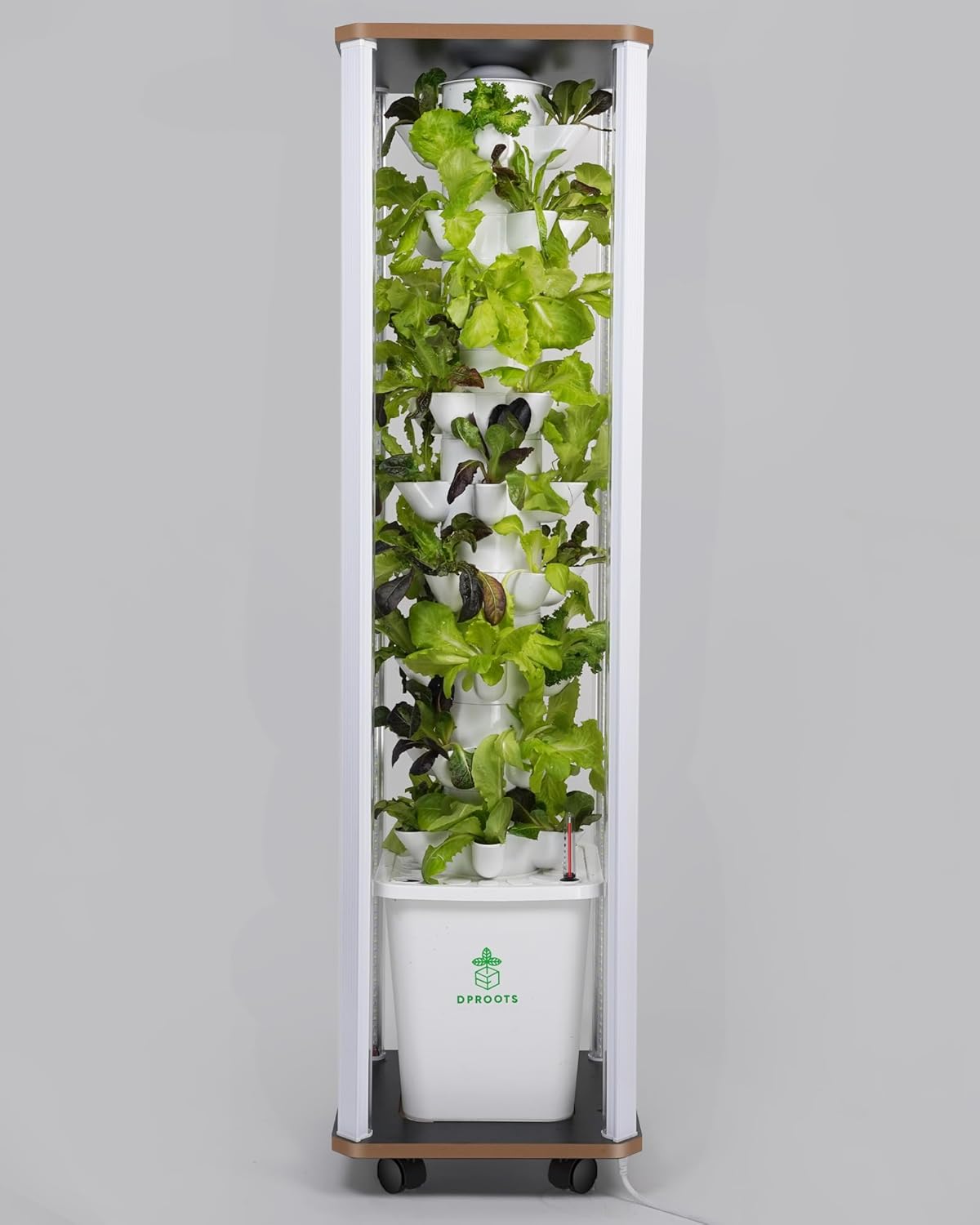Hydroponics Tower Growing System，45 Pods Vertical Indoor Garden，360° Full-Spectrum Lights, Automatic Water Circulation System，Suitable for Leafy Greens and Herbs，Include Seed Starter Tray