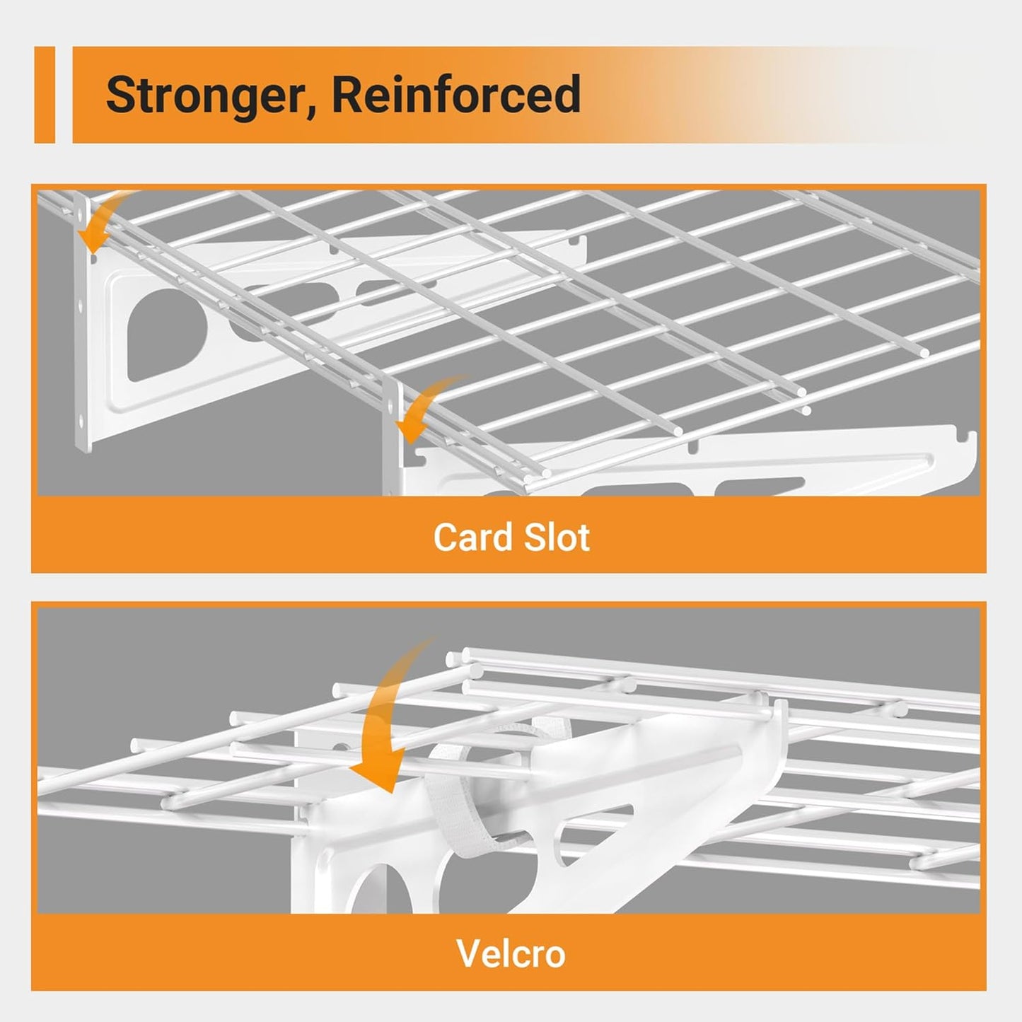 1x4 ft Garage Shelving, 2-Pack Wall-Mounted Shelves for Garage, Kitchen, Pantry Storage, 300 lbs Total Load Capacity Wall Shelving, White