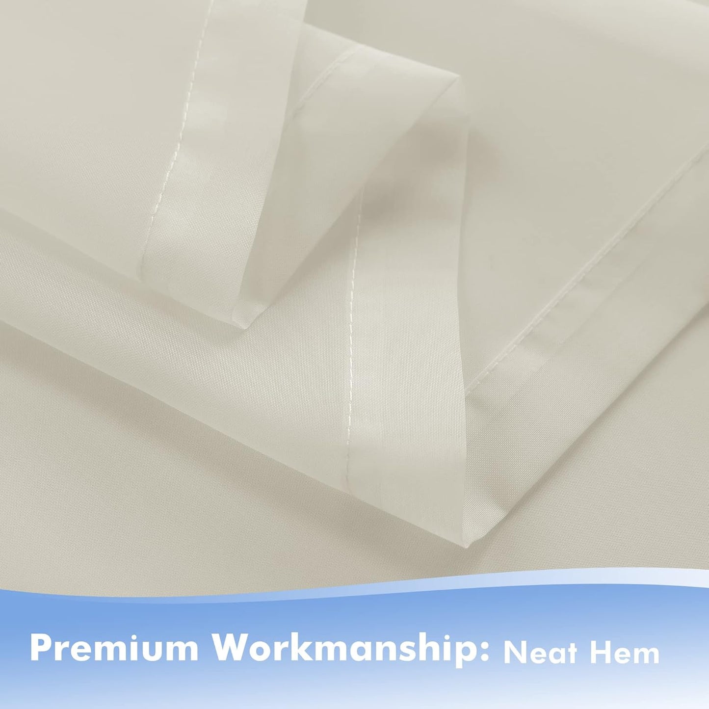 HolidayIdeas Beige Outdoor Sheer Curtains for Patio Waterproof, 2 Panels - 54 x 120 Inch - Light Filtering Voile Outside Curtains Grommet Drapes for Front Porch, Gazebo, Pergola, Backyard