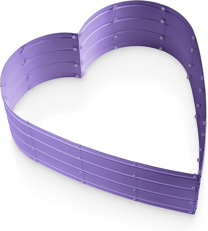 Galvanized Raised Garden Beds Outdoor // Planter Raised Beds for Gardening, Vegetables, Flowers // Large Metal Garden Box (Purple) // Tool-Free Assembly