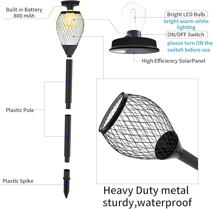 4 Pack Solar Lights Outdoor Waterproof, Solar Pathway Lights, Auto On/Off LED Landscape Decorative for Garden,Lawn,Yard, Walkway, Driveway.