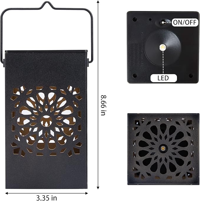 2PACK Solar Lanterns Hanging IP65 Waterproof Solar Lights Outdoor Garden Light Decorative Landscape Lighting for Garden Patio Courtyard Lawn for Yard Tree Fence