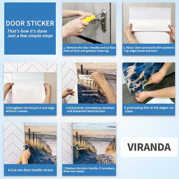 3D Door Stickers Murals Peel and Stick - Stairs - Door Wallpaper Self-Adhesive Door Decals Removable PVC Waterproof Door Poster for Bedroom Living Room Door 30.3" x 78.7"