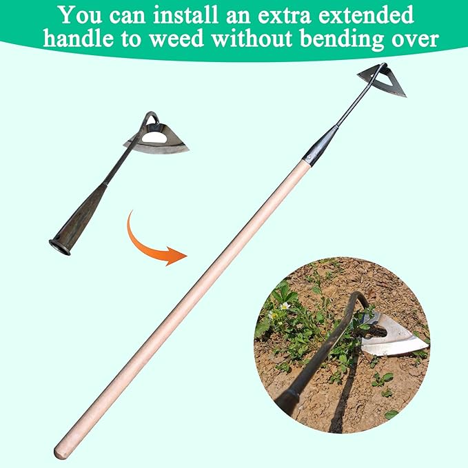 Garden Hoe All-Steel Hardened Hollow Hoe, Sharp Durable Garden Weeding Tools, Garden Edger Weeder Portable Household Vegetable Garden Shovel for Backyard Loosening Farm Planting Weeding