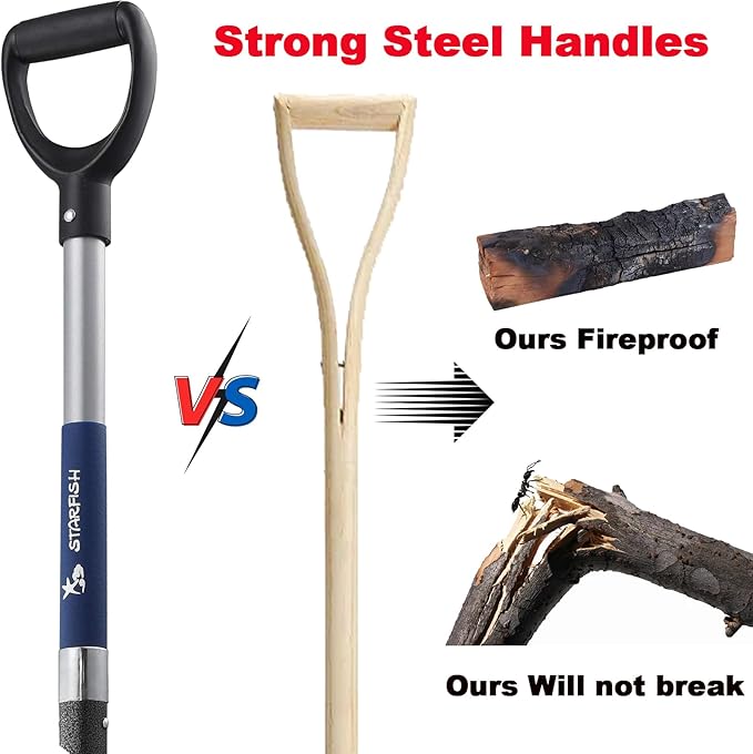 4-Tine Spading Digging Fork, Garden Digging Spading Fork Forged Steel with D-Grip Handle 41“