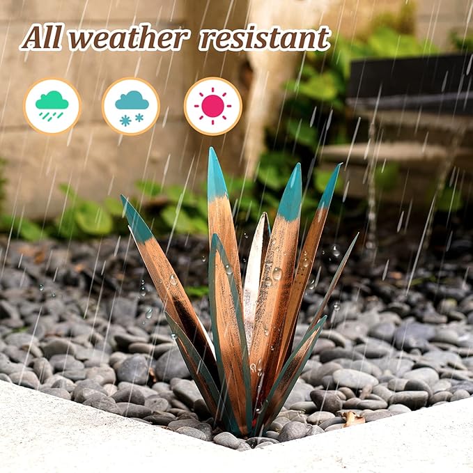 2pcs Metal Tequila Country Sculpture DIY Tequila Plant Home Decor Country Tequila Garden Ornament Indooutdoor Statuette Patio Lawn Patio Stake Decoration Gift to The Garden 16"