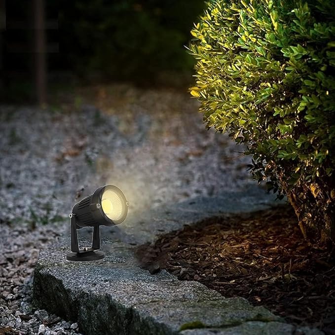 4 Pack 10W LED Spot Lights Indoor Uplight, Security Floor Spotlight,Ceiling Spotlight,120V Landscape Lights, Home,Garden,Yard with US 2-Plug Warm White