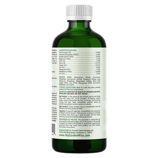 3-1-2 Liquid Fertilizer Concentrate with Micronutrients - Optimal Fiddle Leaf Fig Plant Food, Ideal for Ficus Lyrata & Fig Trees, Gold Leaf Enhanced Indoor Plant Fertilizer (8 OZ)