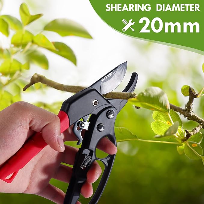 Garden Clippers, Premium Germany Pruners, Work 3 Times Easier, Professional Pruning Shears, Cutting Rose, Flower, Hedge, Stem, Sharp Scissors Gardening Tools, Arthritis Weak Hand Snips